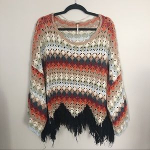 Free People Multicolored Poncho